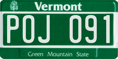 VT license plate POJ091