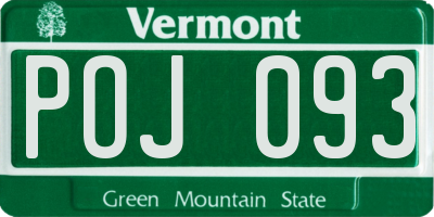 VT license plate POJ093