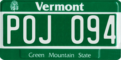 VT license plate POJ094
