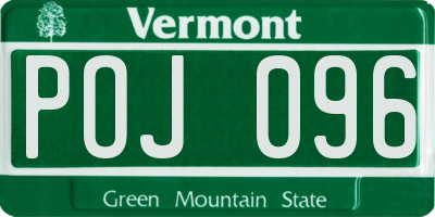 VT license plate POJ096