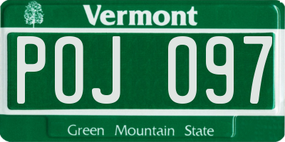 VT license plate POJ097