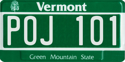 VT license plate POJ101