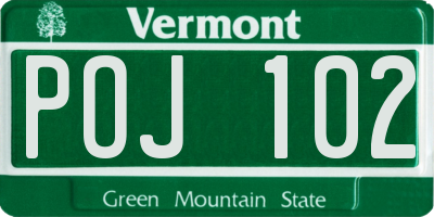 VT license plate POJ102