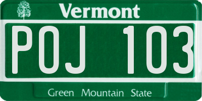 VT license plate POJ103