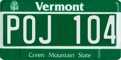 VT license plate POJ104
