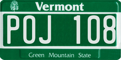 VT license plate POJ108