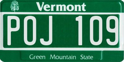 VT license plate POJ109