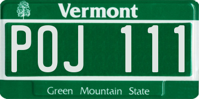 VT license plate POJ111