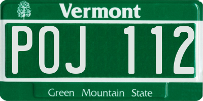 VT license plate POJ112