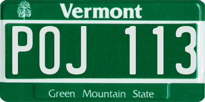 VT license plate POJ113