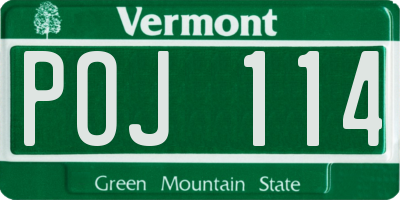 VT license plate POJ114