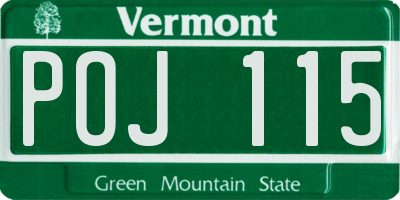 VT license plate POJ115