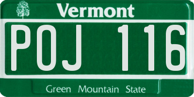 VT license plate POJ116