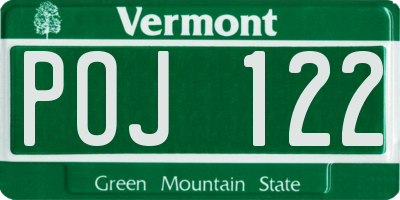 VT license plate POJ122