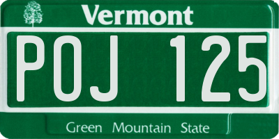 VT license plate POJ125