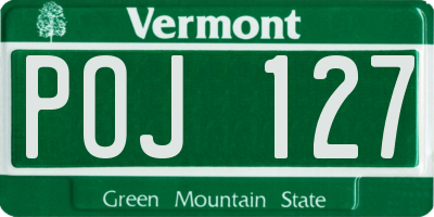 VT license plate POJ127
