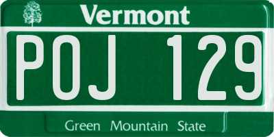 VT license plate POJ129