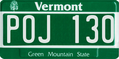 VT license plate POJ130