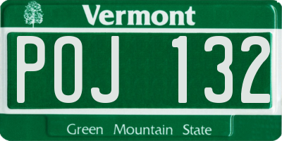 VT license plate POJ132