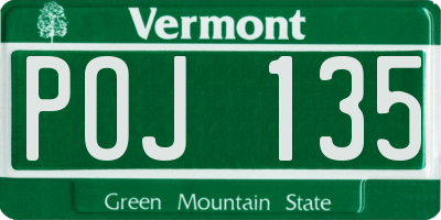 VT license plate POJ135