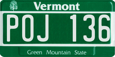 VT license plate POJ136