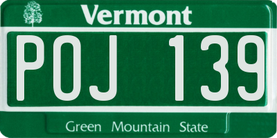 VT license plate POJ139