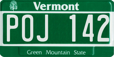 VT license plate POJ142