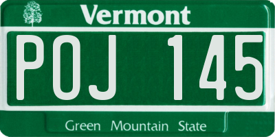 VT license plate POJ145