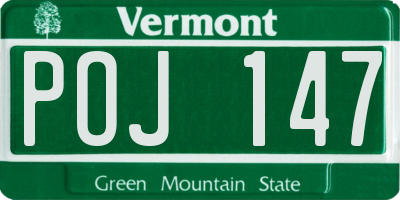 VT license plate POJ147