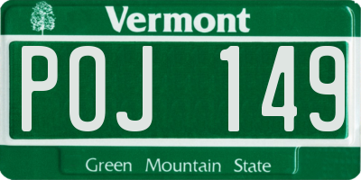 VT license plate POJ149