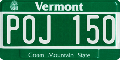 VT license plate POJ150