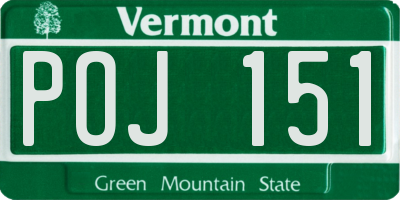 VT license plate POJ151