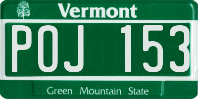 VT license plate POJ153
