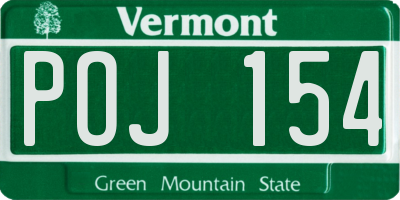 VT license plate POJ154