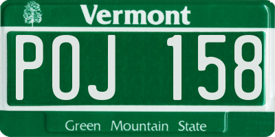 VT license plate POJ158