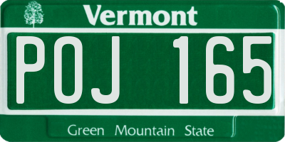 VT license plate POJ165