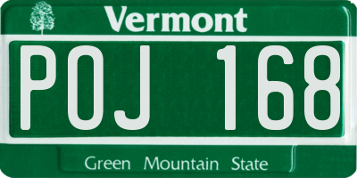 VT license plate POJ168