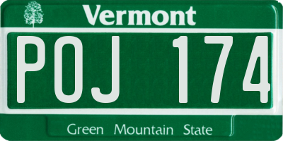 VT license plate POJ174