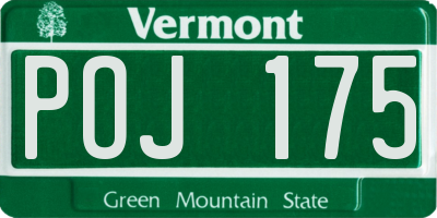 VT license plate POJ175