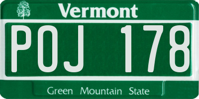VT license plate POJ178
