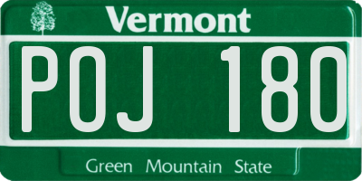 VT license plate POJ180