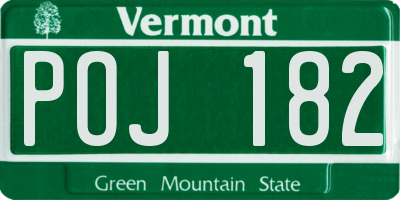 VT license plate POJ182