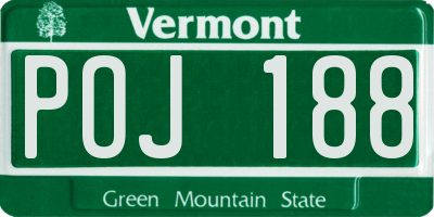 VT license plate POJ188