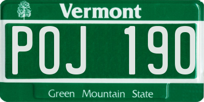 VT license plate POJ190