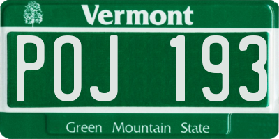 VT license plate POJ193