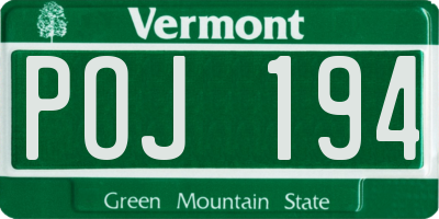 VT license plate POJ194