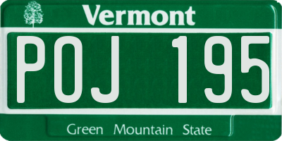 VT license plate POJ195