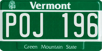 VT license plate POJ196