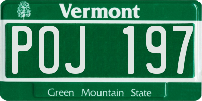 VT license plate POJ197