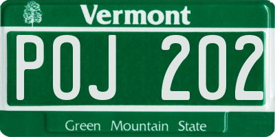 VT license plate POJ202